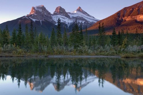 The iconic Three Sisters near Canmore, AB